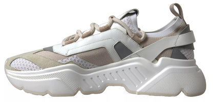 Dolce & Gabbana DAYMASTER White Beige Leather Sneakers
