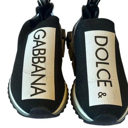Dolce & Gabbana Black White Slip On Sorrento Sneakers