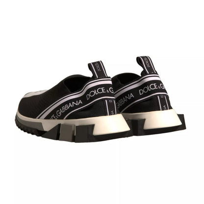 Dolce & Gabbana Black White Slip On Sorrento Sneakers
