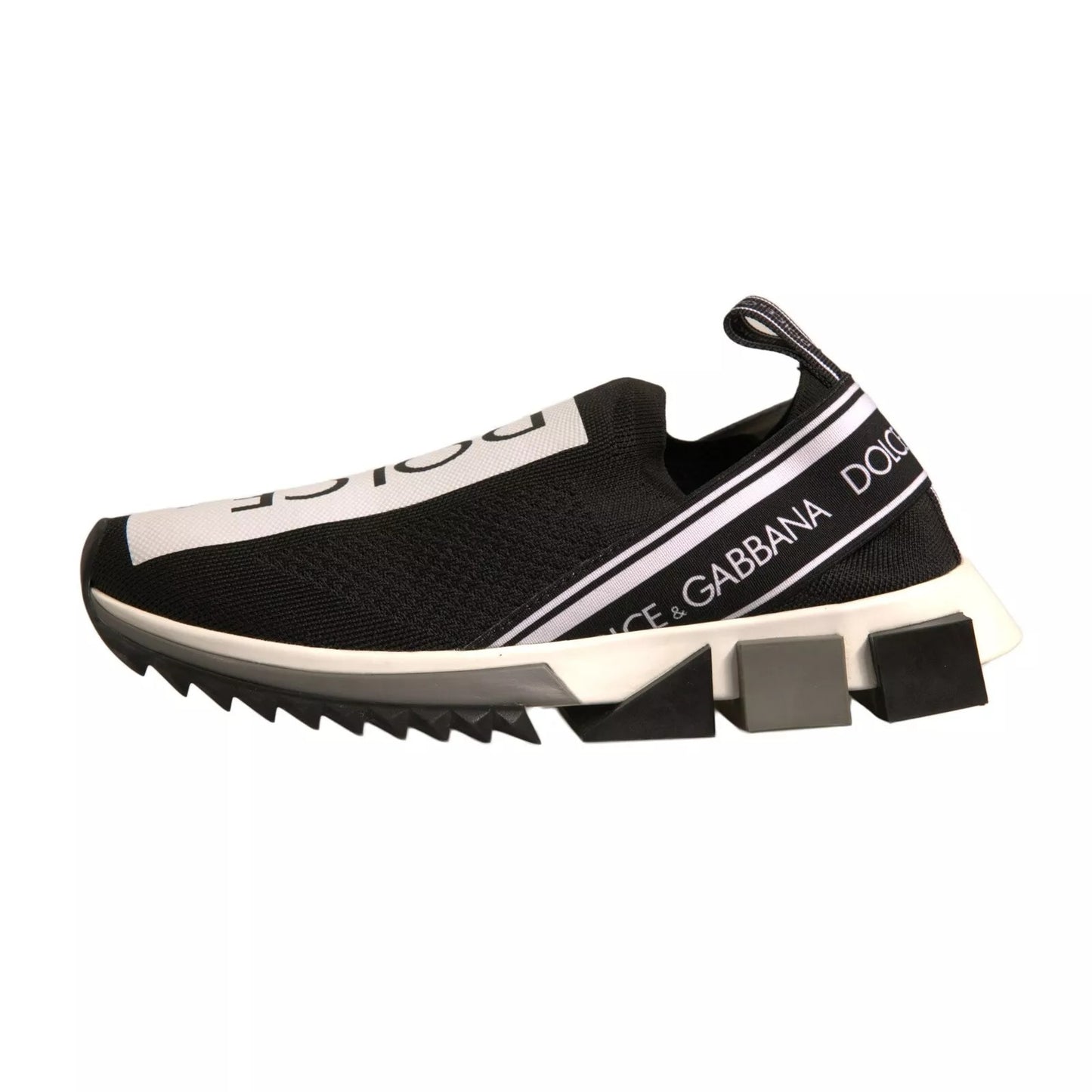 Dolce & Gabbana Black White Slip On Sorrento Sneakers