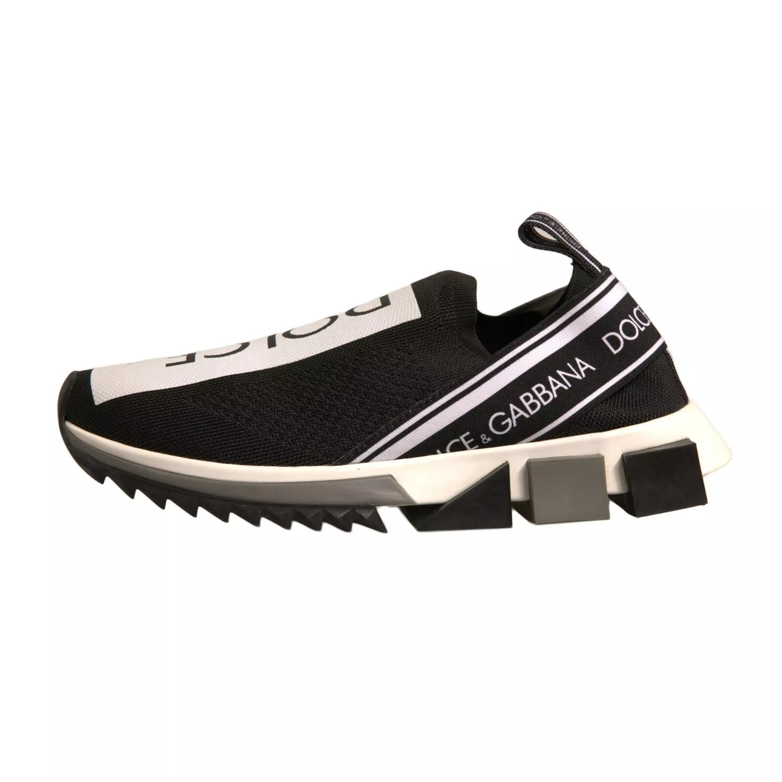 Dolce & Gabbana Black White Slip On Sorrento Sneakers