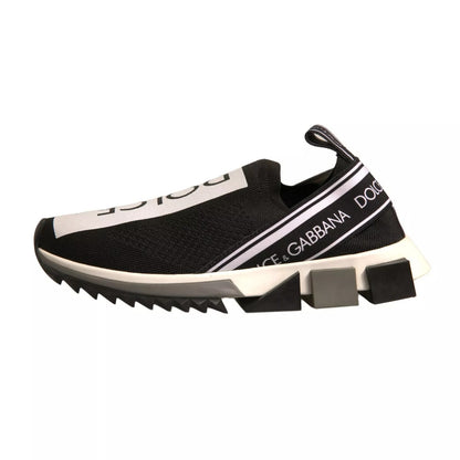 Dolce & Gabbana Black White Slip On Sorrento Sneakers