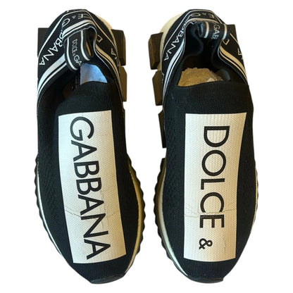 Dolce & Gabbana Black White Slip On Sorrento Sneakers