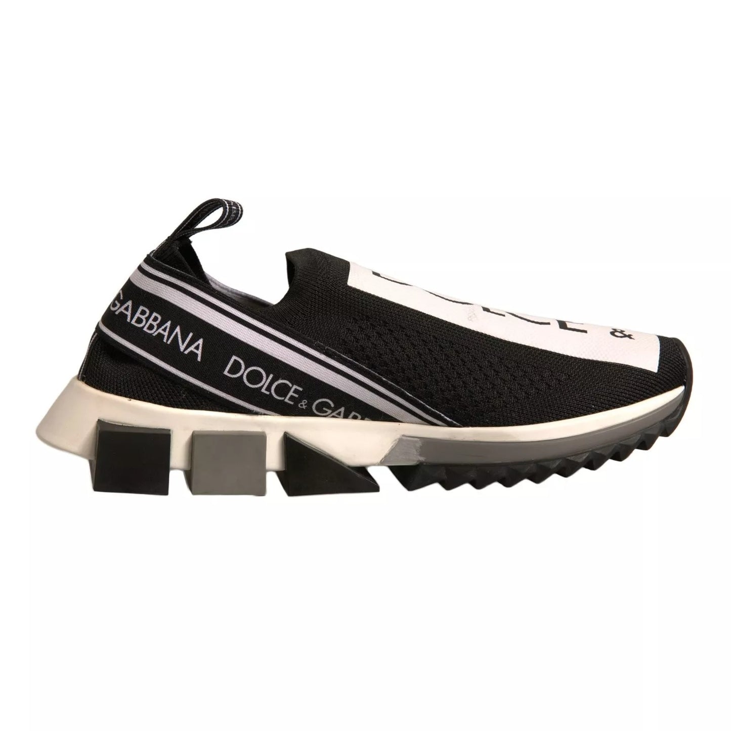 Dolce & Gabbana Black White Slip On Sorrento Sneakers
