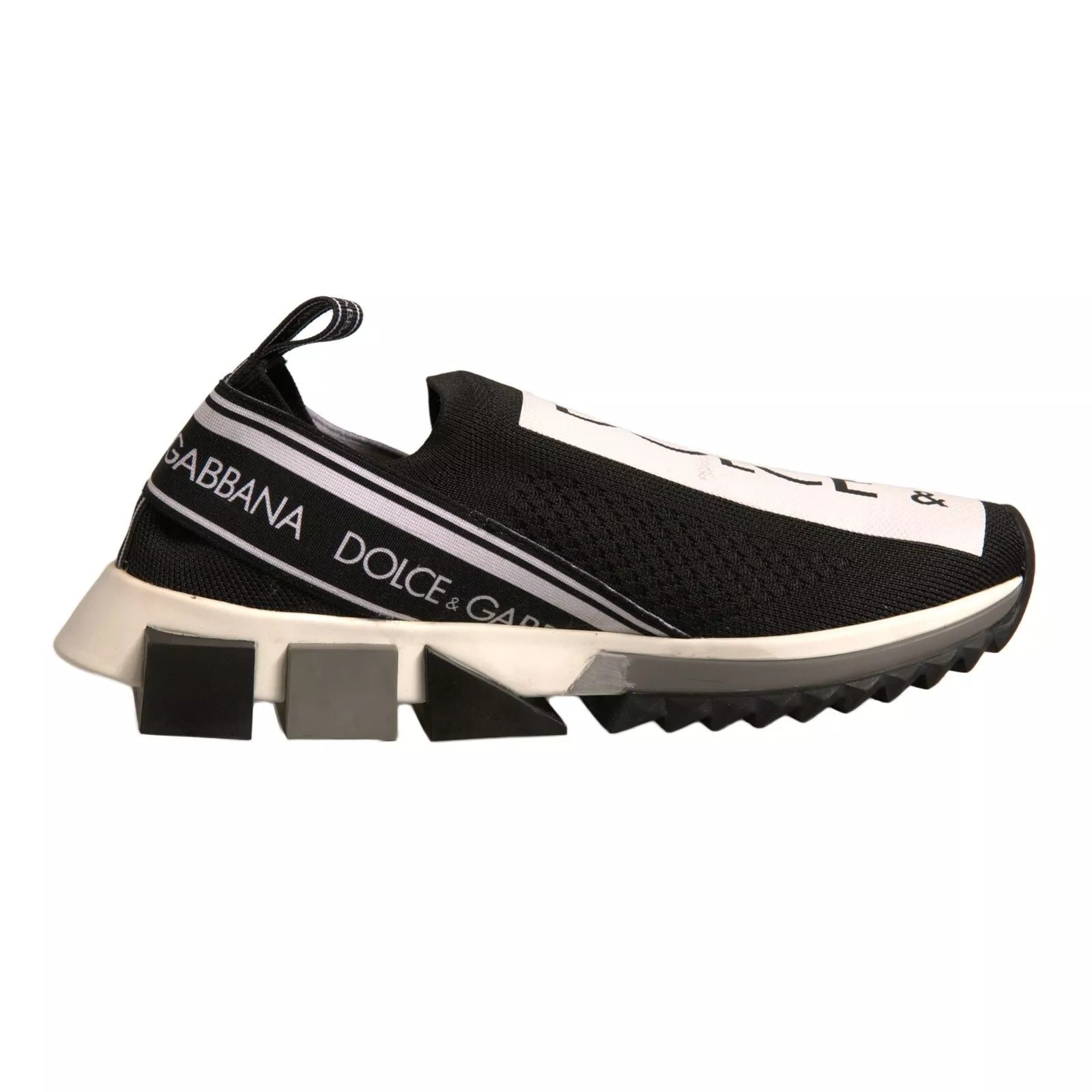 Dolce & Gabbana Black White Slip On Sorrento Sneakers