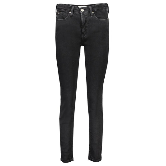 Calvin Klein Black Cotton Mid Rise Skinny Jeans