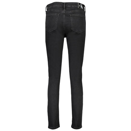 Calvin Klein Black Cotton Mid Rise Skinny Jeans