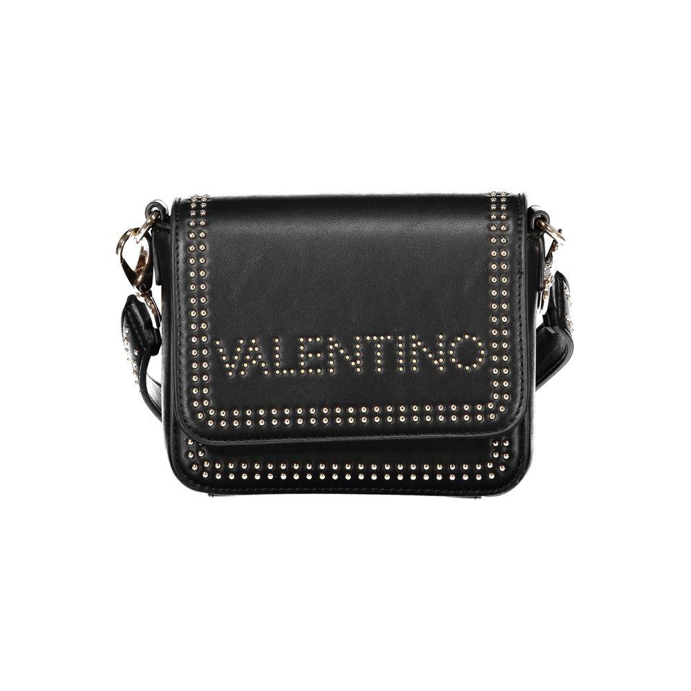 Mario Valentino Black Polyethylene Women Handbag with Contrasting Details