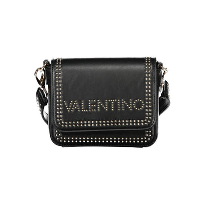 Mario Valentino Black Polyethylene Women Handbag with Contrasting Details