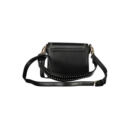 Mario Valentino Black Polyethylene Women Handbag with Contrasting Details