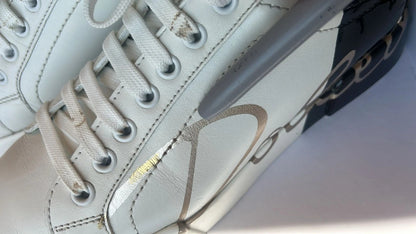 Dolce & Gabbana White & Black Logo Portofino Men's Sneaker