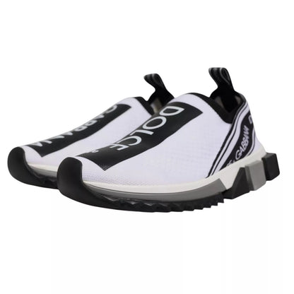 Dolce & Gabbana White & Black Slip On Sorrento Sneakers