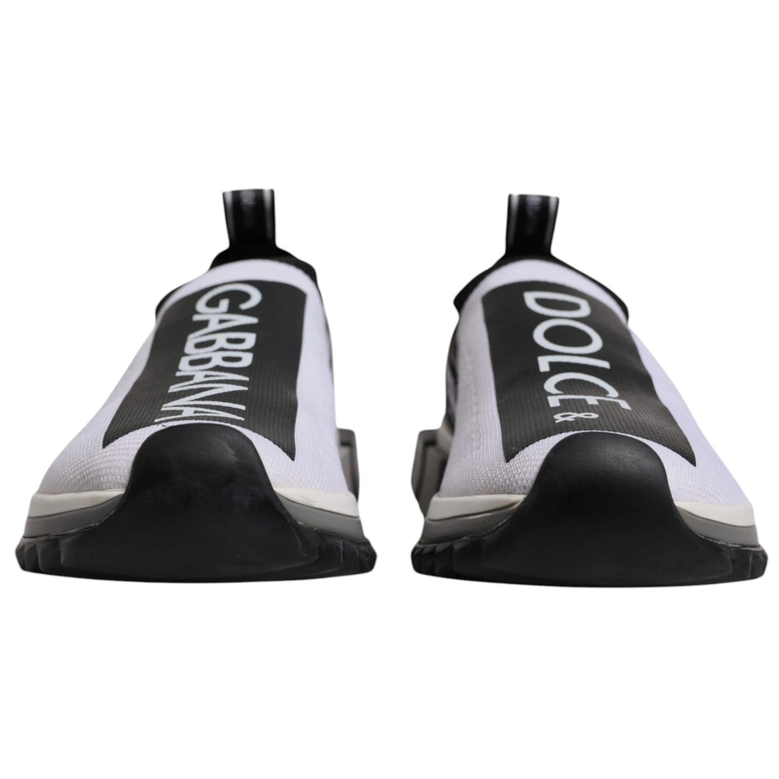 Dolce & Gabbana White & Black Slip On Sorrento Sneakers