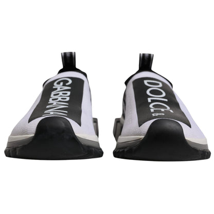 Dolce & Gabbana White & Black Slip On Sorrento Sneakers