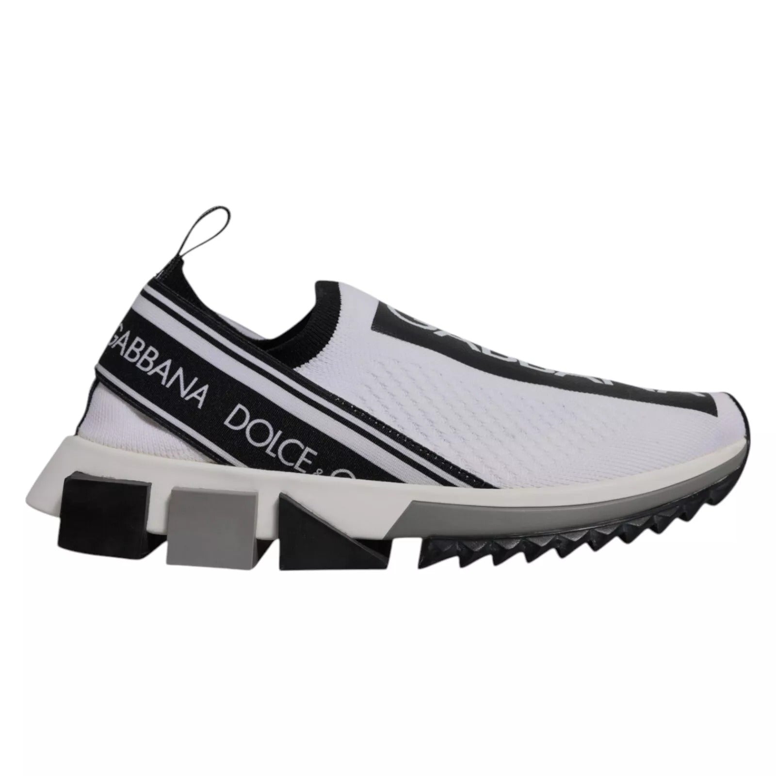Dolce & Gabbana White & Black Slip On Sorrento Sneakers