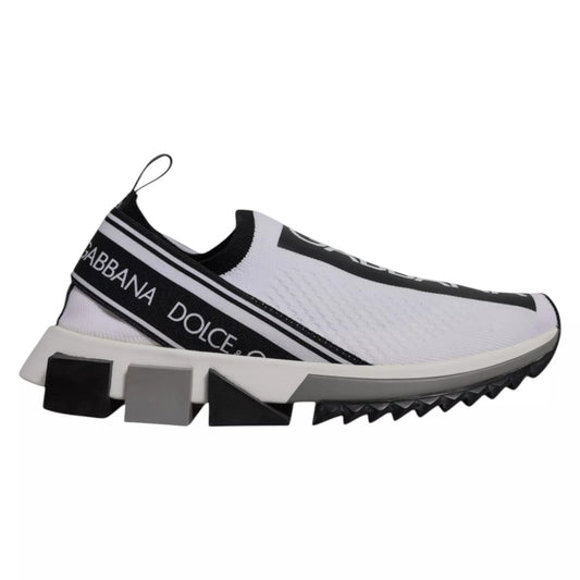 Dolce & Gabbana White & Black Slip On Sorrento Sneakers