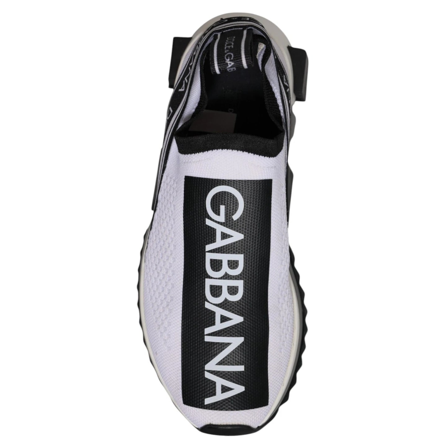 Dolce & Gabbana White & Black Slip On Sorrento Sneakers