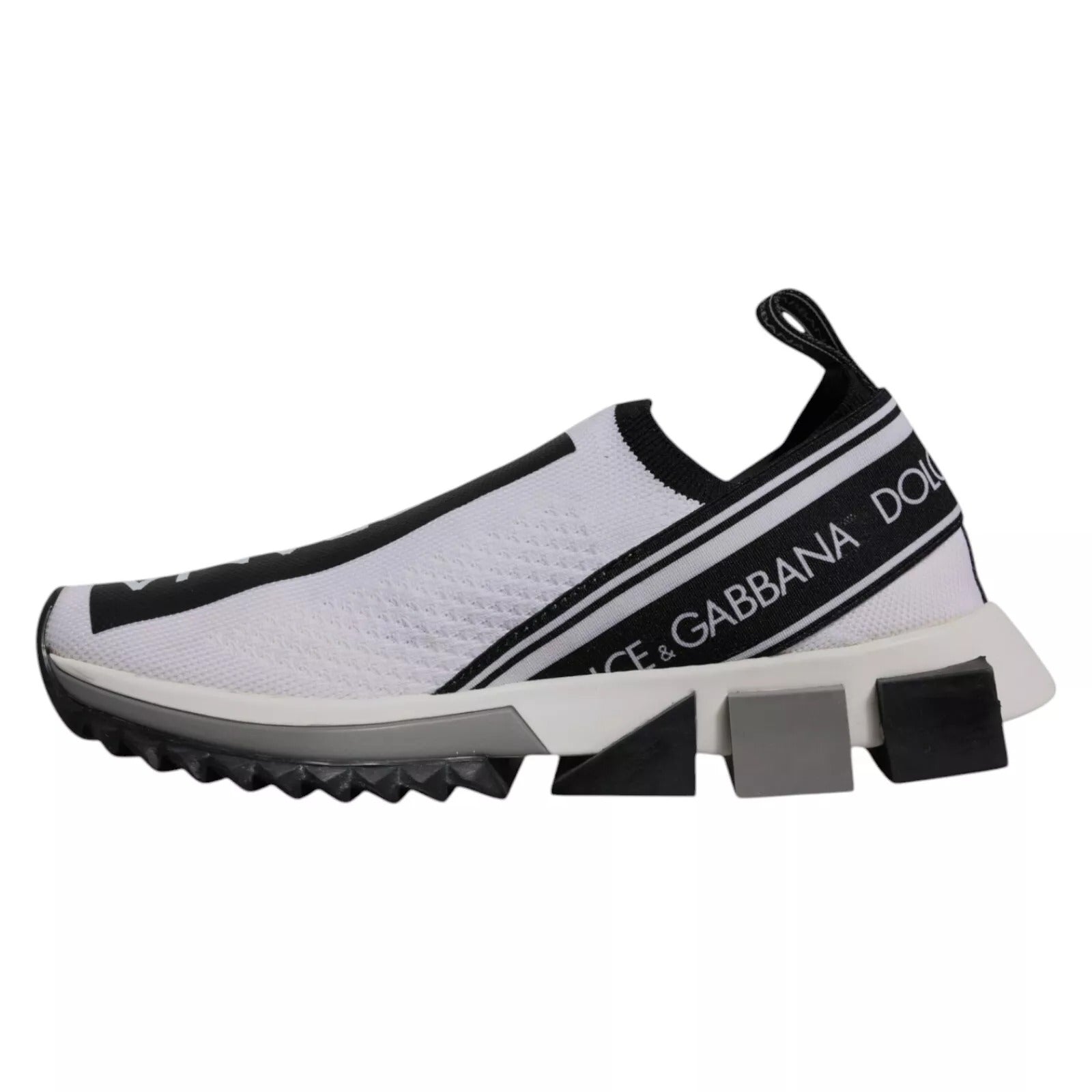 Dolce & Gabbana White & Black Slip On Sorrento Sneakers