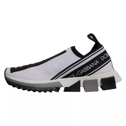 Dolce & Gabbana White & Black Slip On Sorrento Sneakers