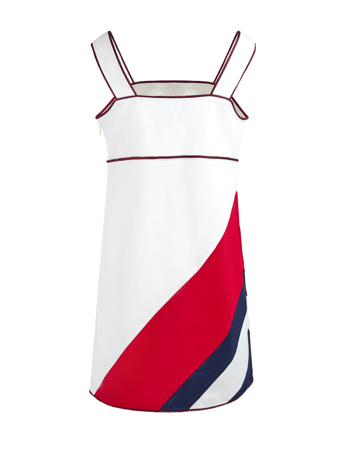 Gucci White, Red & Blue Cotton Interlocking G Mini Dress