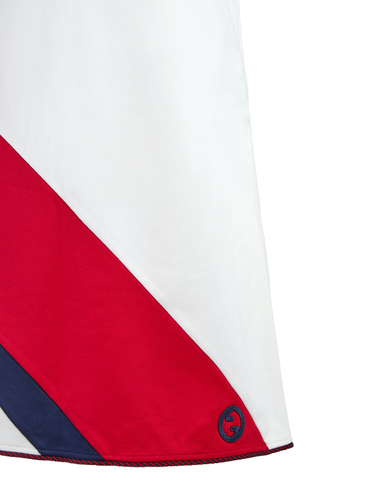 Gucci White, Red & Blue Cotton Interlocking G Mini Dress