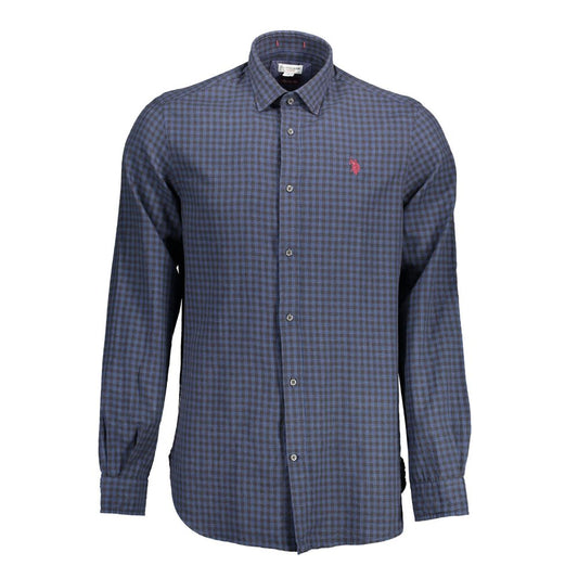 U.S. POLO ASSN. Blue Cotton Men Shirt - Timeless Elegance Meets Comfort