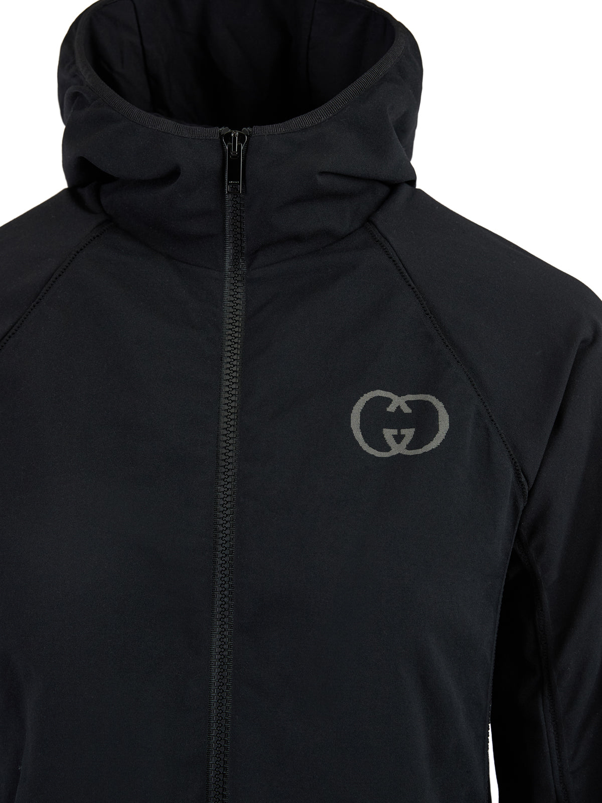 Gucci Black Hooded Track Jacket for Women