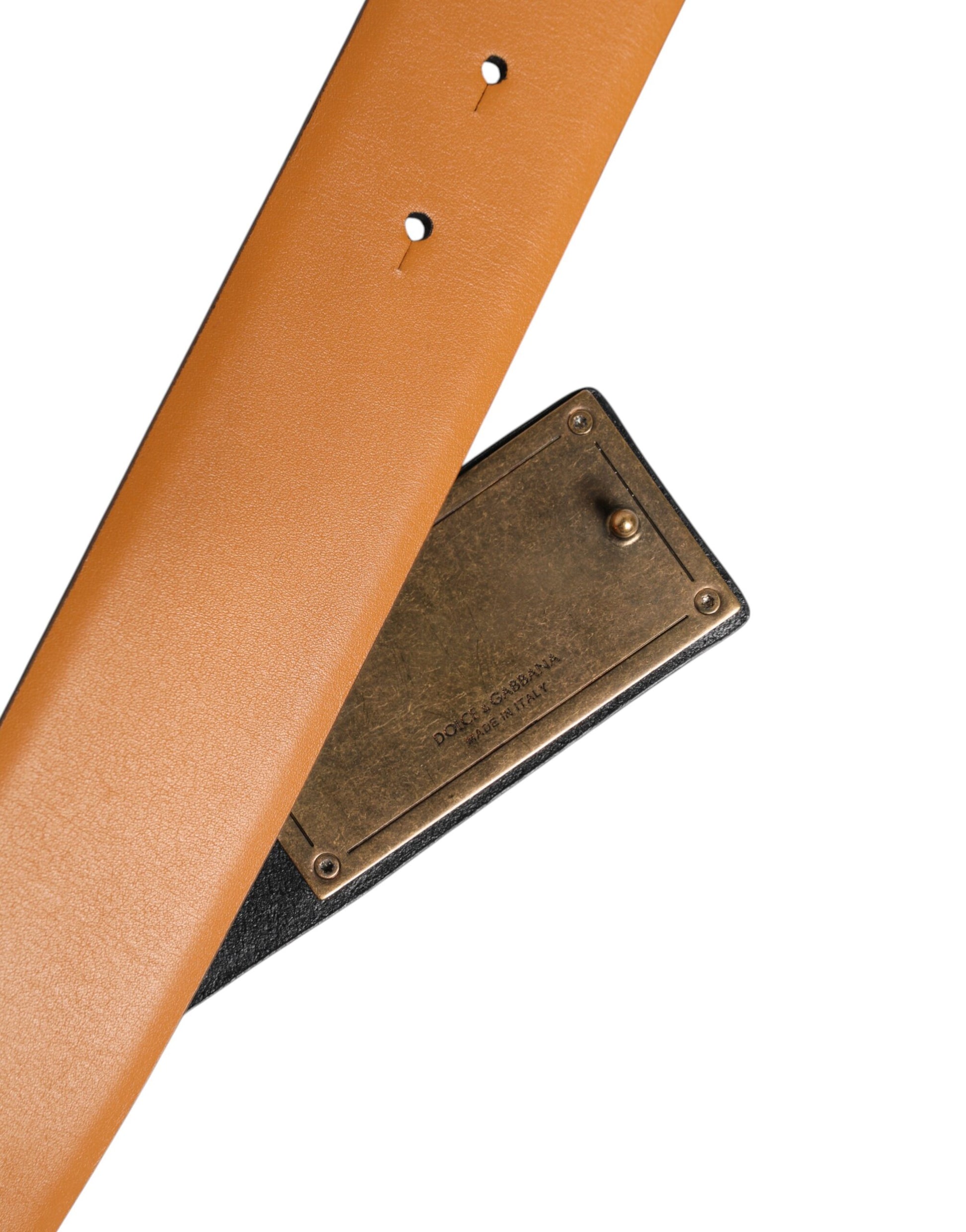 Dolce & Gabbana Brown Leather DG Logo Embossed Belt