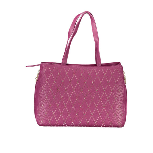 Valentino Bags Purple Faux Leather Handbag with Chain Shoulder Strap