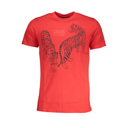 Cavalli Class Red Cotton T-Shirt - Bold Urban Chic