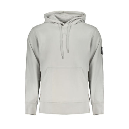 Calvin Klein Gray Cotton Sweatshirt with Hood
