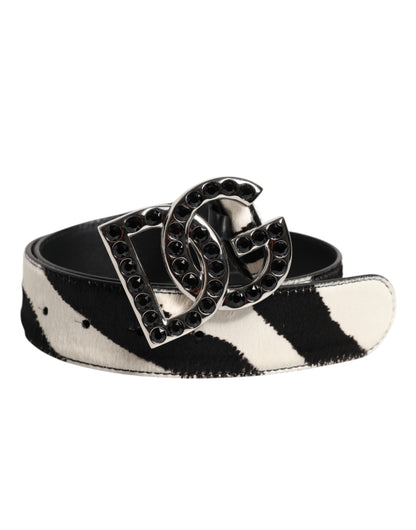 Dolce & Gabbana Zebra Print Leather Buckle Belt