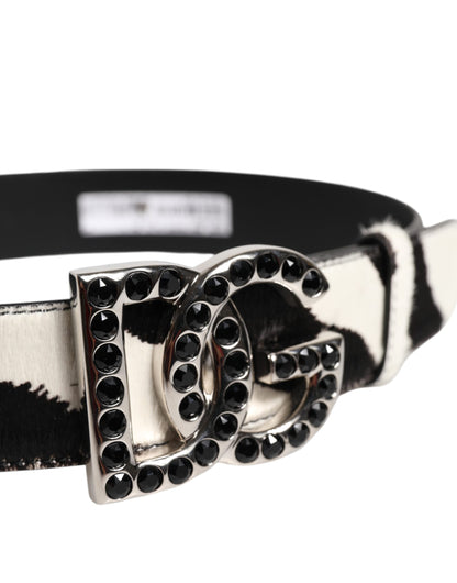 Dolce & Gabbana Zebra Print Leather Buckle Belt