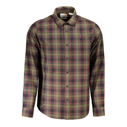 Timberland Green Cotton Shirt - Long Sleeve Tartan Style