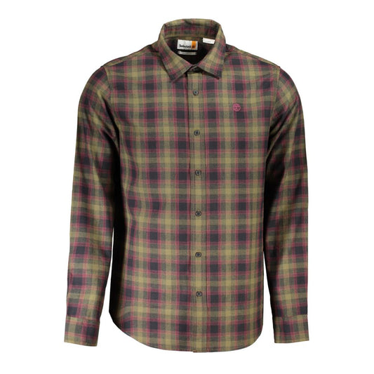 Timberland Green Cotton Shirt - Long Sleeve Tartan Style