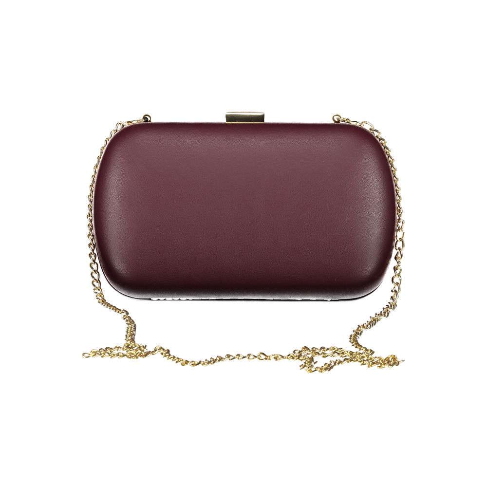 Mario Valentino Red Smooth Leather Handbag with Chain Strap
