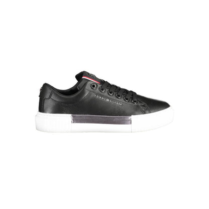 Tommy Hilfiger Black Leather Women's Sneaker
