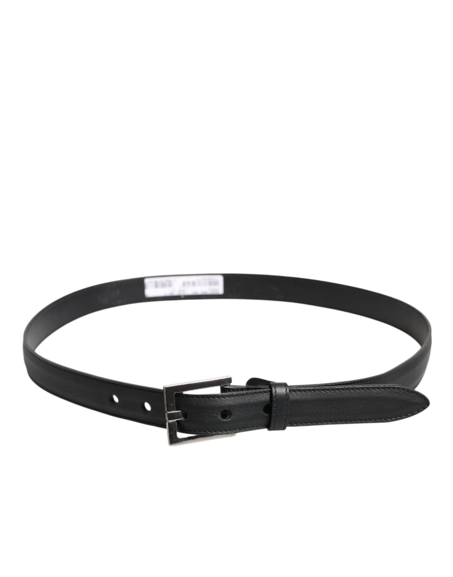 Dolce & Gabbana Black Calfskin Leather Buckle Belt