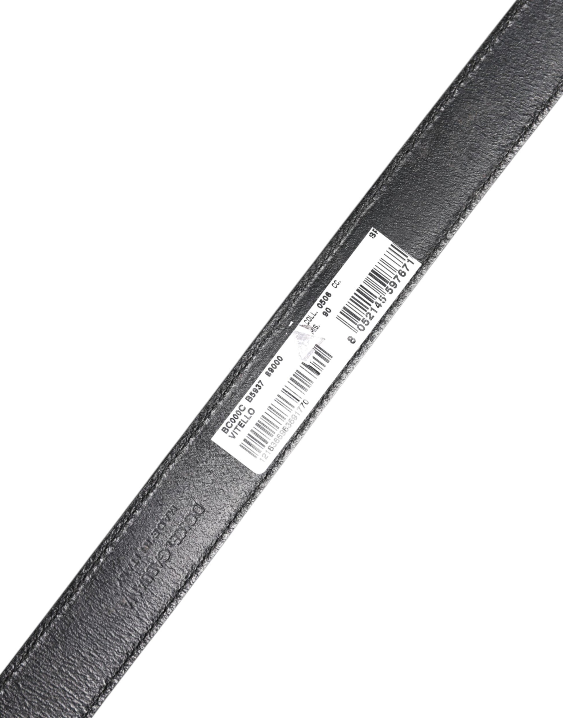Dolce & Gabbana Black Calfskin Leather Buckle Belt