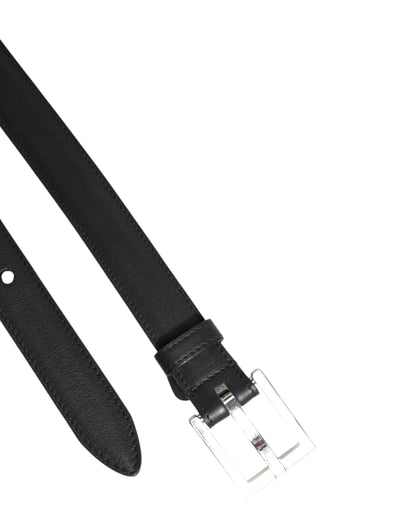 Dolce & Gabbana Black Calfskin Leather Buckle Belt
