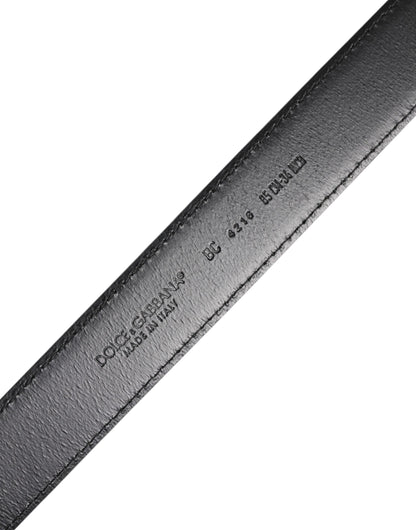 Dolce & Gabbana Brown Classic Calf Leather Belt with Silver Buckle
