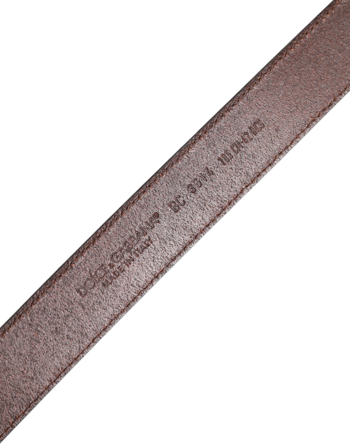 Dolce & Gabbana Brown Calf Leather Metal Buckle Belt