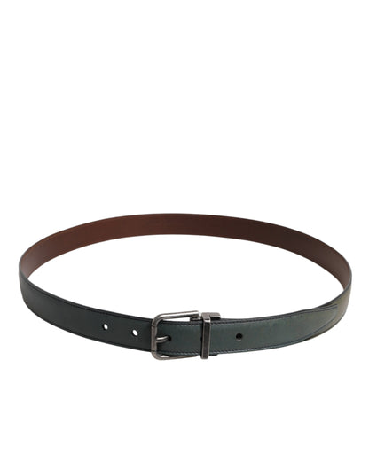 Dolce & Gabbana Green Classic Leather Buckle Belt