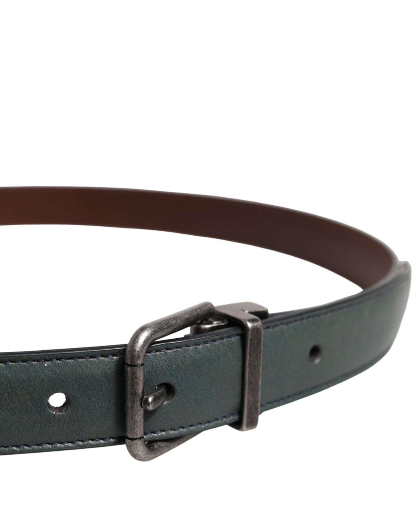 Dolce & Gabbana Green Classic Leather Buckle Belt