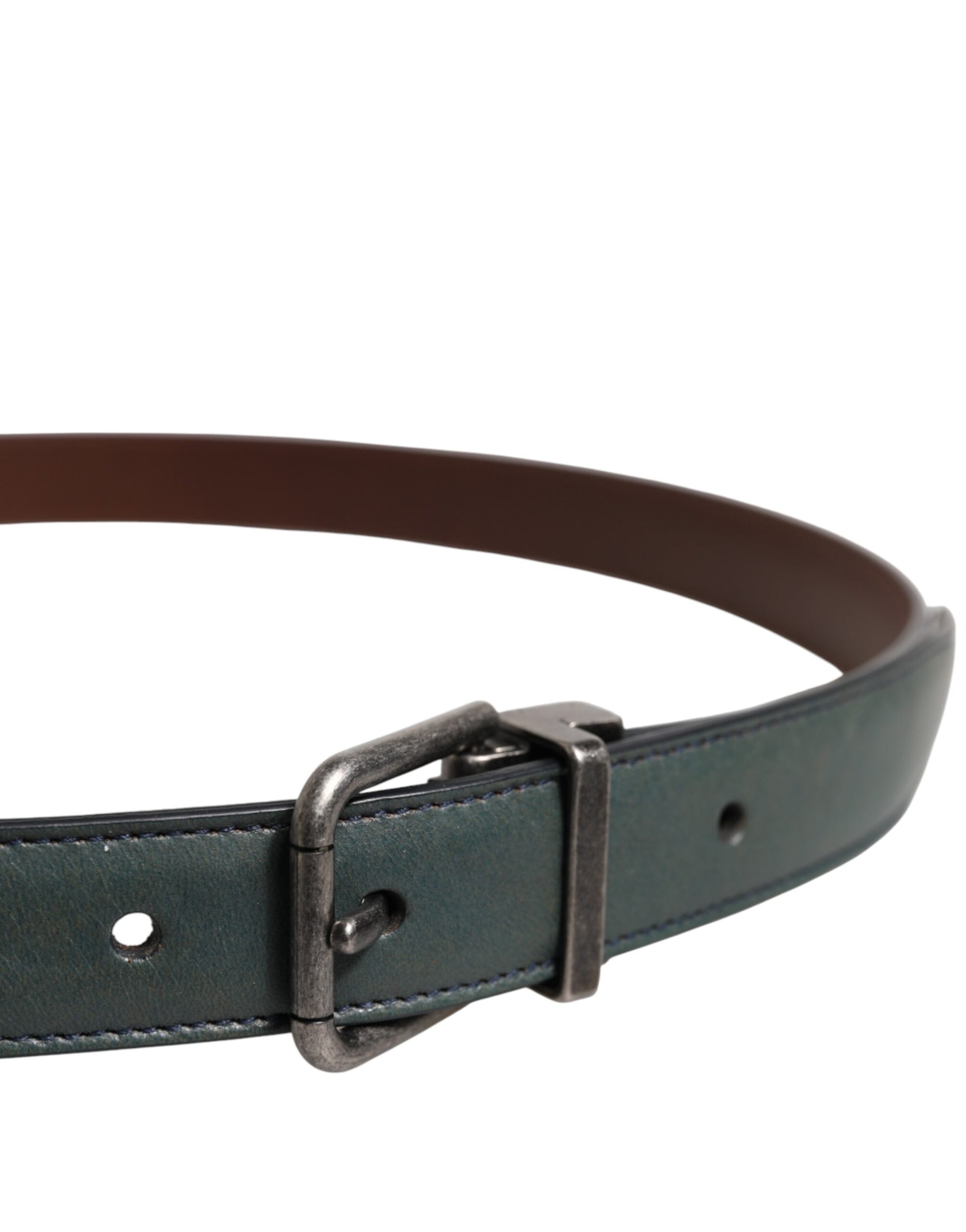 Dolce & Gabbana Green Classic Leather Buckle Belt