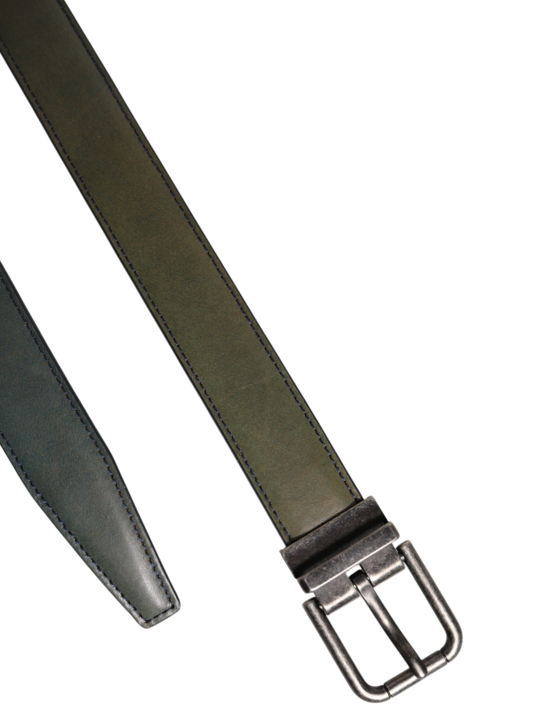 Dolce & Gabbana Green Classic Leather Buckle Belt