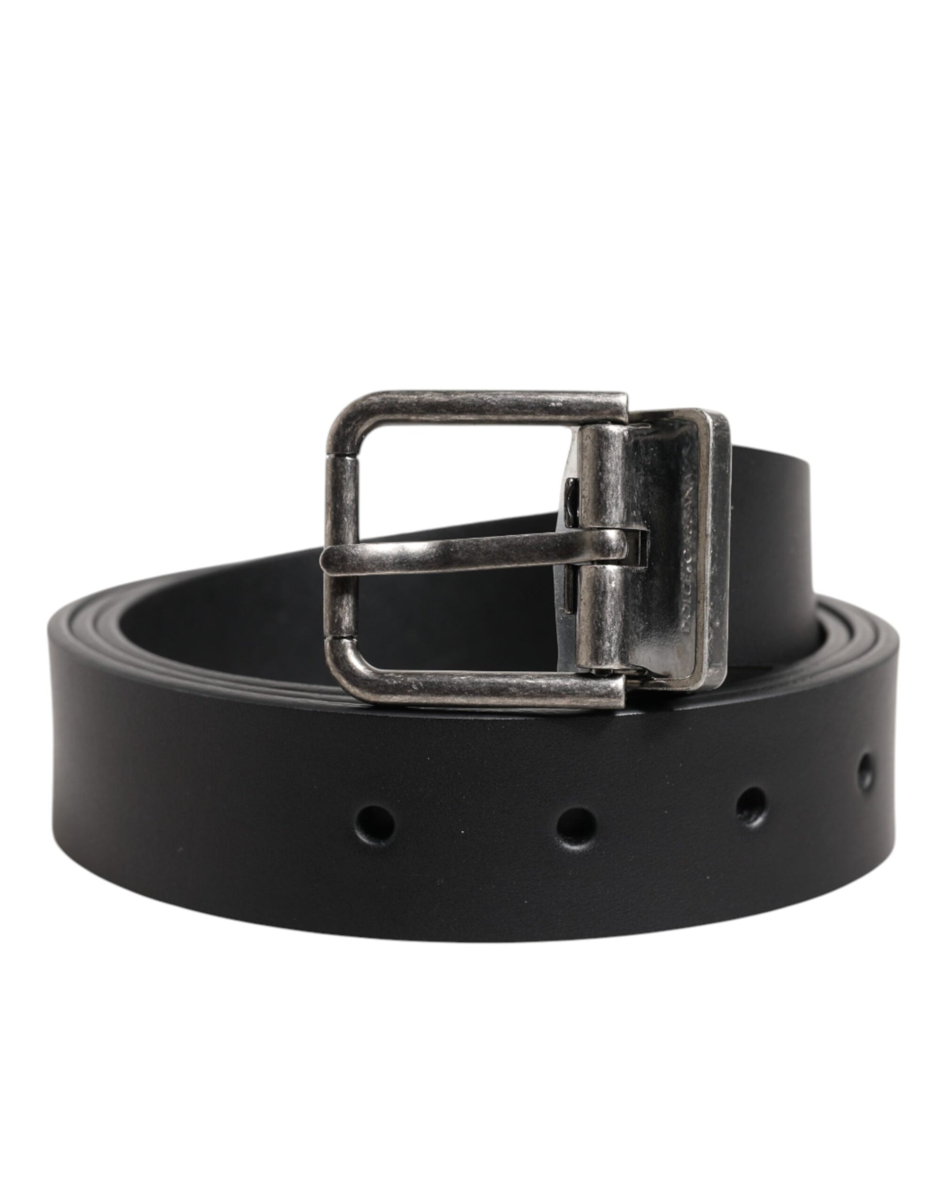 Dolce & Gabbana Black Classic Leather Buckle Belt