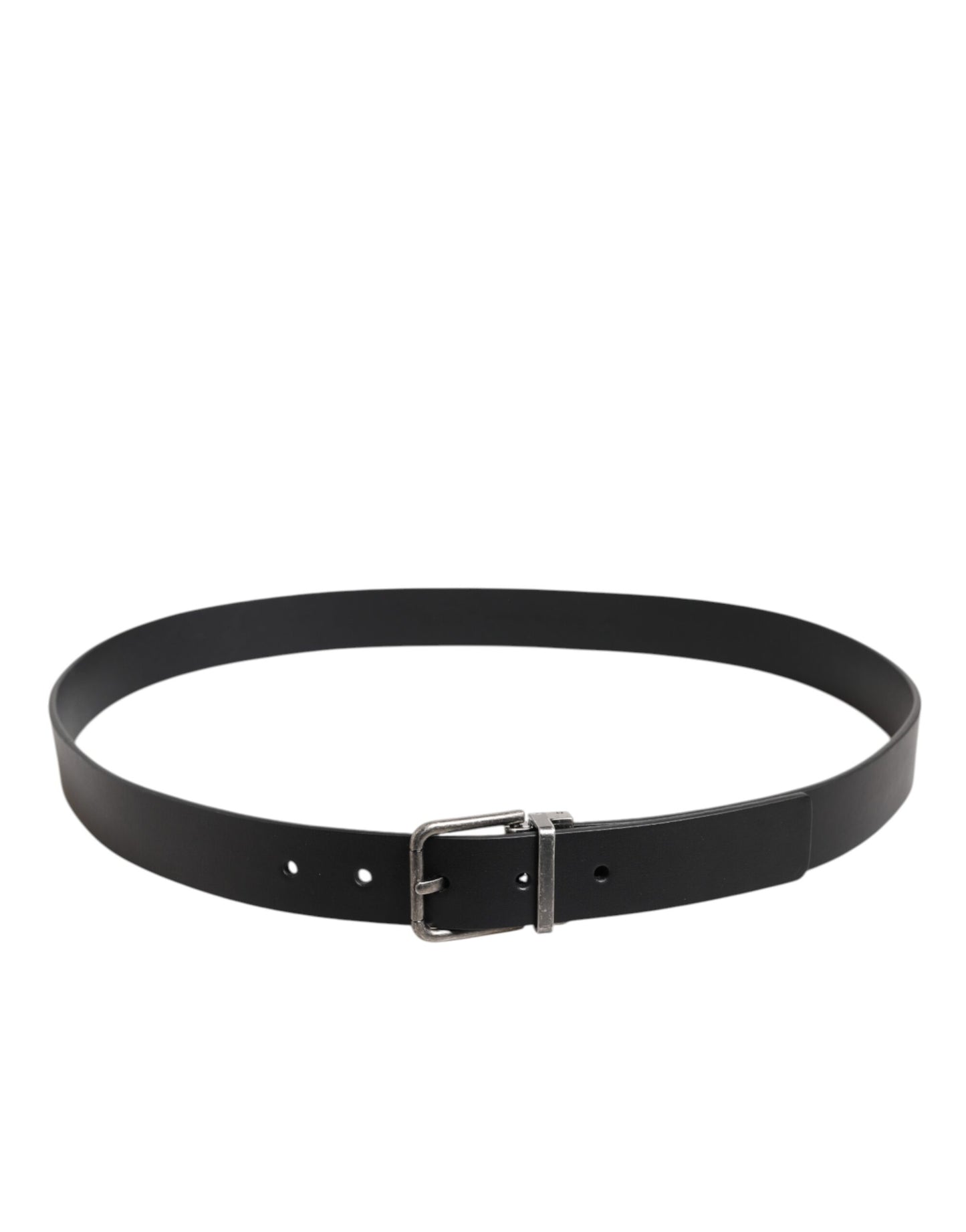 Dolce & Gabbana Black Classic Leather Buckle Belt