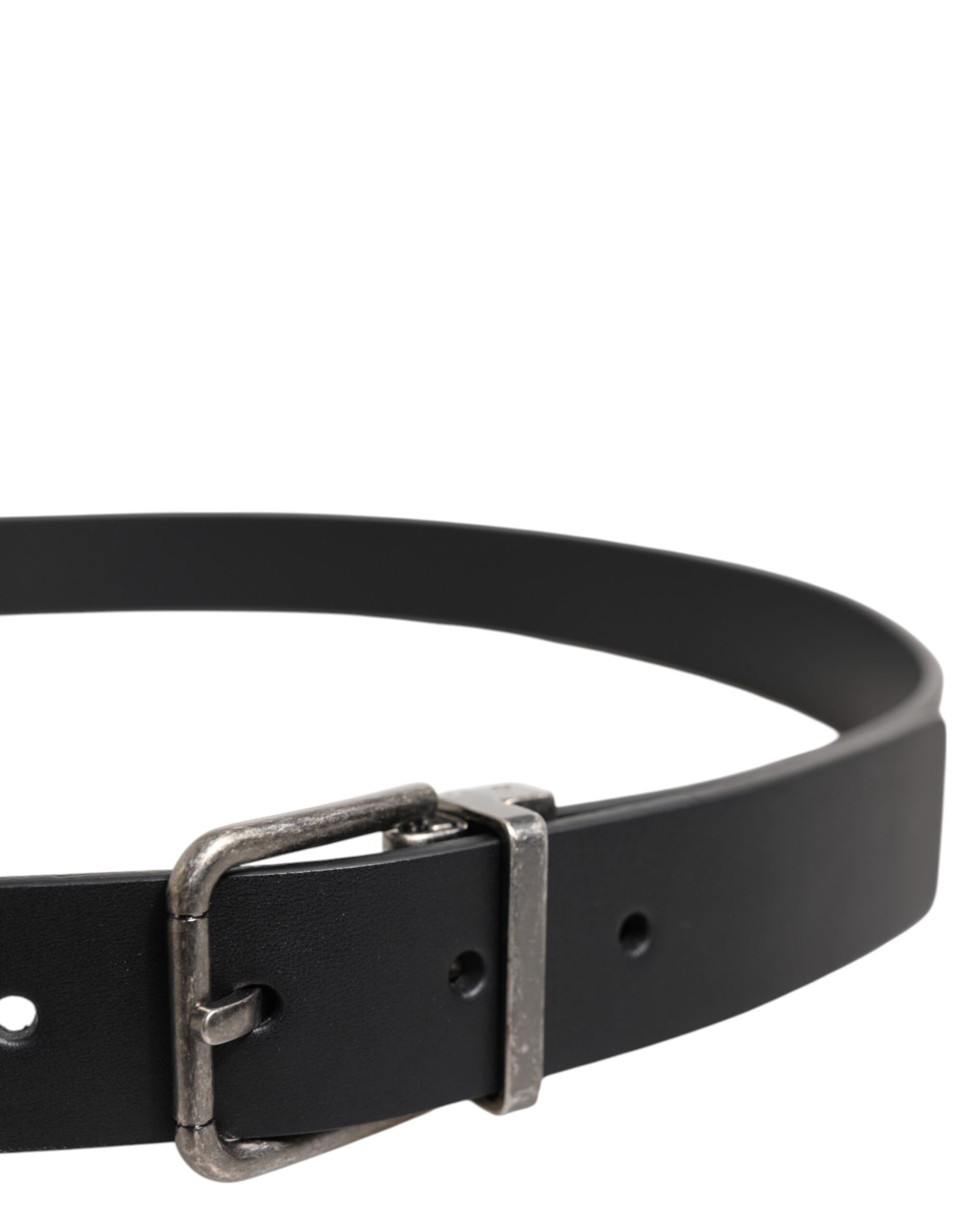 Dolce & Gabbana Black Classic Leather Buckle Belt