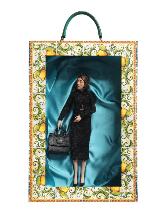 Dolce & Gabbana Black Dress MARIA Porcelain Fashion Show Leather Sicily Doll